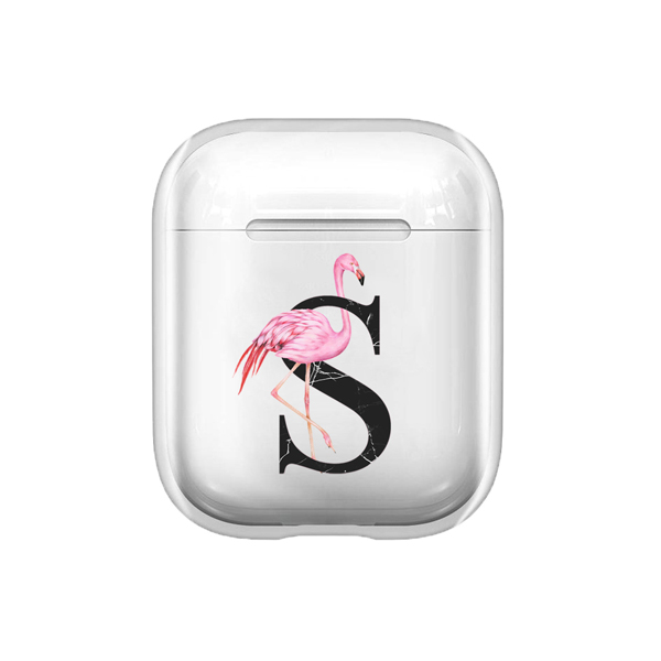 Flamingo Harf Şeffaf AirPods Kılıfı