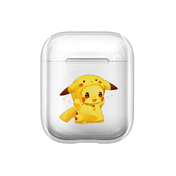 Kostümlü Pikachu Şeffaf AirPods Kılıfı