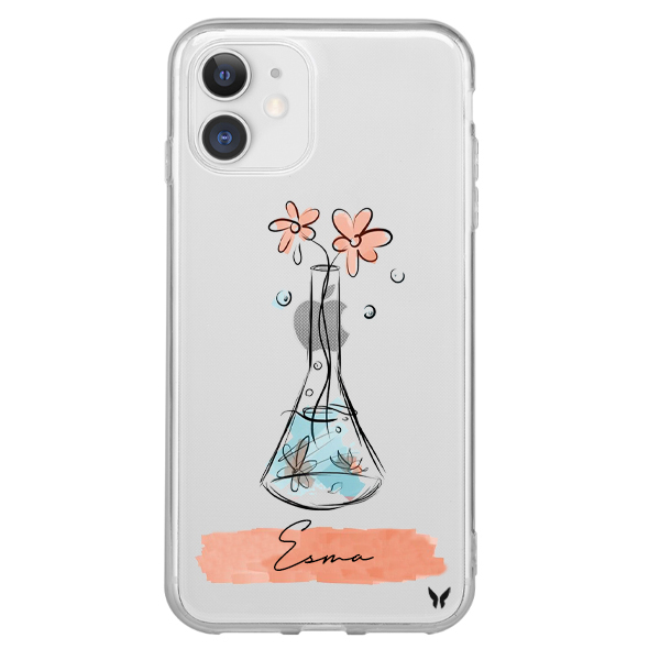 Flower Chemistry Şeffaf Telefon Kılıfı