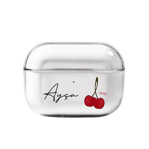 Fruit Seri Kiraz Şeffaf AirPods Pro Kılıfı