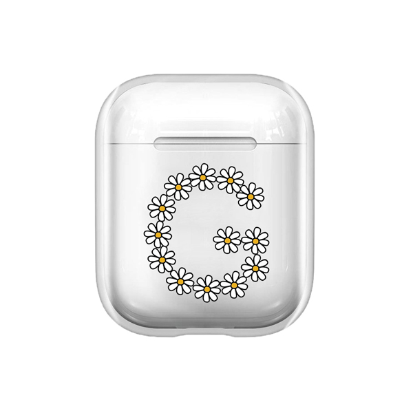 Papatya Harf Şeffaf AirPods Kılıfı