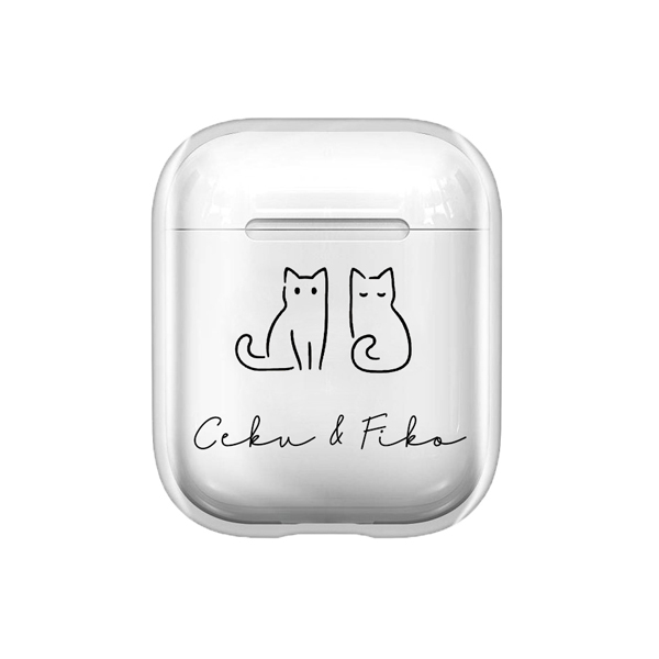 Şuşu Cats Şeffaf AirPods Kılıfı