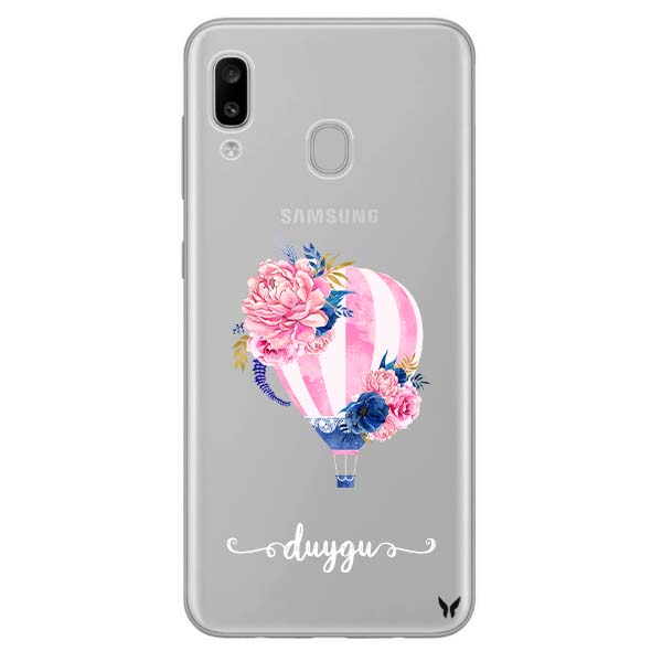 Çiçekli Balon Şeffaf Telefon Kılıfı