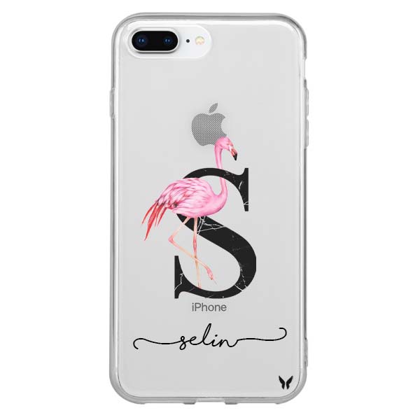 Flamingo Harf Şeffaf Telefon Kılıfı