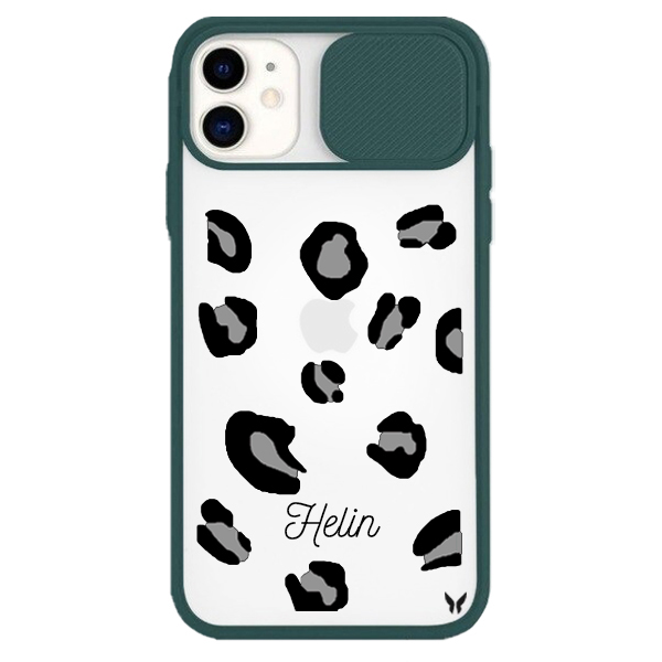 Polkadot Leopar Gri Kamera Sürgülü Kılıf