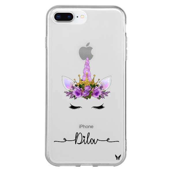 Queen Unicorn Şeffaf Telefon Kılıfı