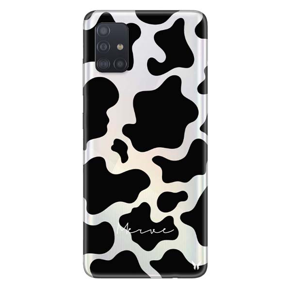  Cow Pattern Siyah İnek Şeffaf Telefon Kılıfı