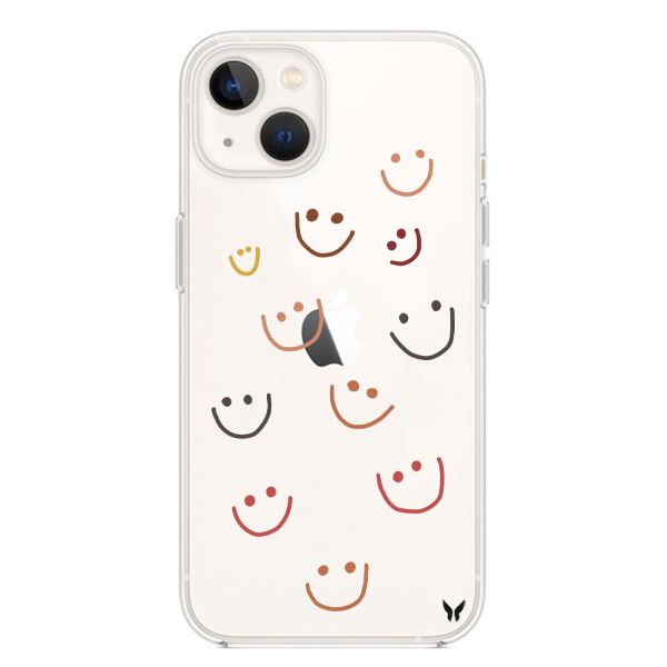 Pastel Gülümseme Şeffaf Telefon Kılıfı İphone 13 Seri