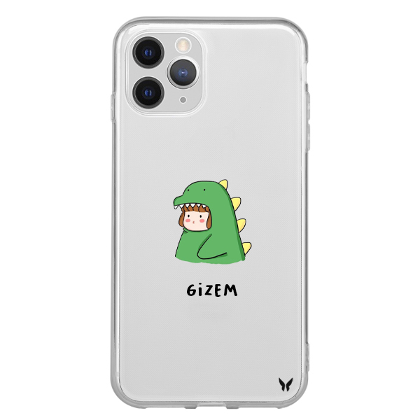 Dino Girl  Pastel Şeffaf Telefon Kılıfı