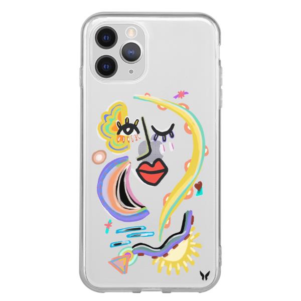 Colorfull Face Şeffaf Telefon Kılıfı