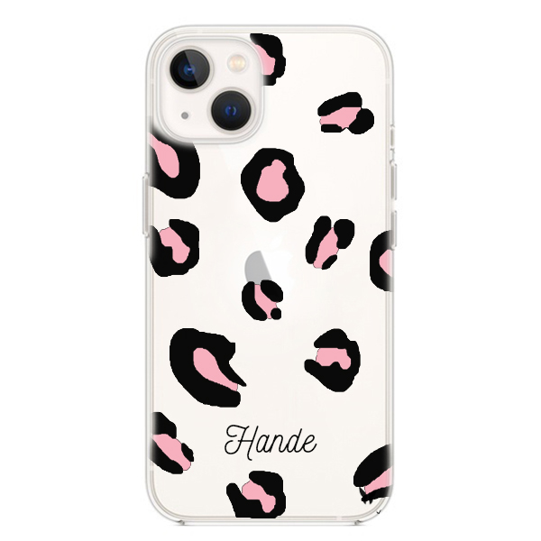Polkadot Leopar Şeffaf Telefon Kılıfı İphone 13 Seri
