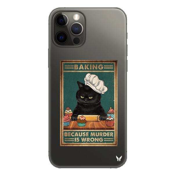 Baking Cat Şeffaf Telefon Kılıf