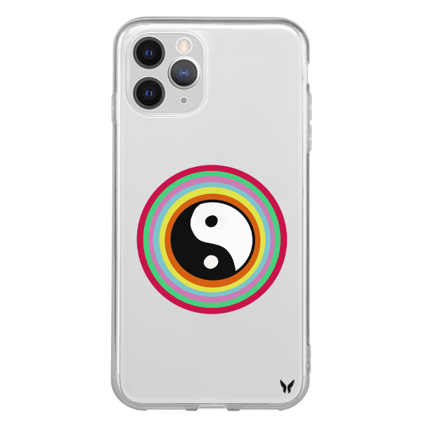 Colorfull Ying Yang Şeffaf Telefon Kılıfı