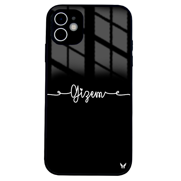 Heart Text Yatay Orta Glossy Telefon Kılıfı