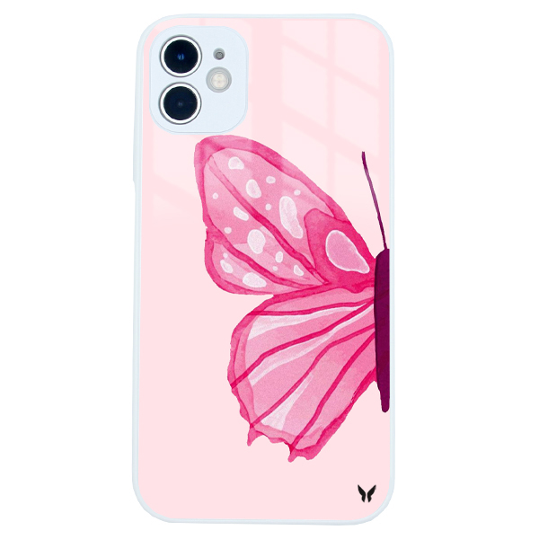 Pink Butterfly Glossy Telefon Kılıfı