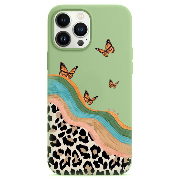 Butterfly Leopard Lansman Kılıf İphone 13 Seri