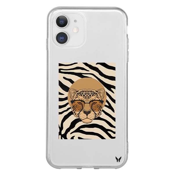 Tiger Pattern Şeffaf Telefon Kılıfı 