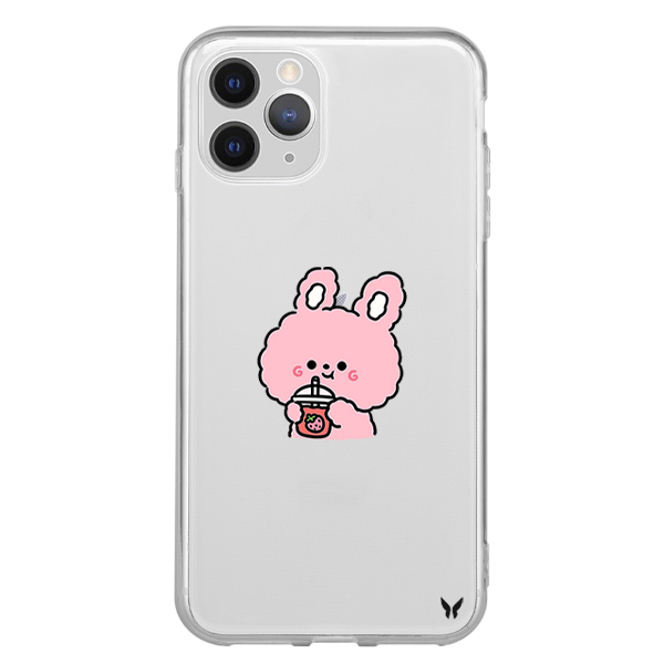 Pink Bear Şeffaf Telefon Kılıfı 