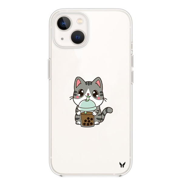 Cute Cat Şeffaf Telefon Kılıfı İphone 13 Seri