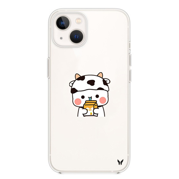 Cute Cow Şeffaf Telefon Kılıfı İphone 13 Seri