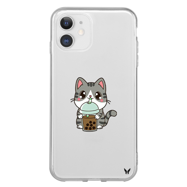 Cute Cat Şeffaf Telefon Kılıfı 