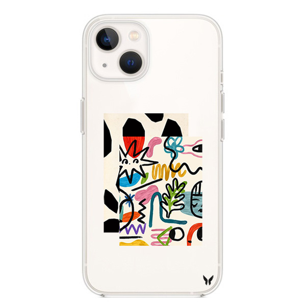 Mixed Pattern 03 Şeffaf Telefon Kılıfı  İphone 13 ve 14 Seri
