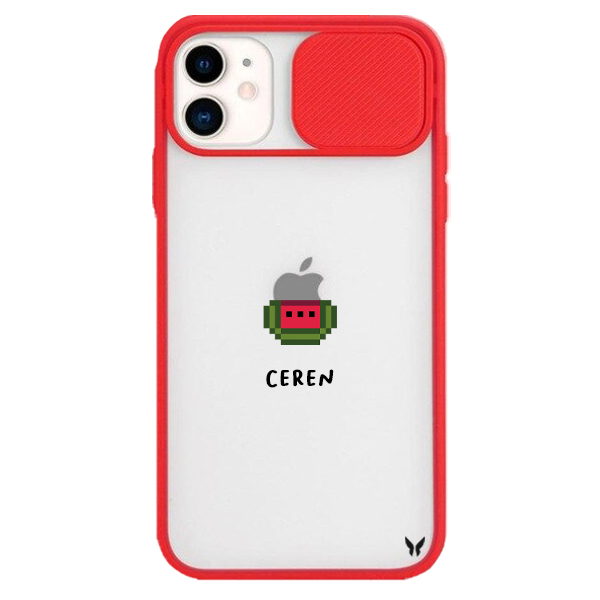 Pixel Seri Karpuz Kamera Sürgülü Kılıf