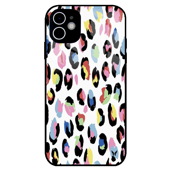 Renkli Leopar Glossy Telefon Kılıfı