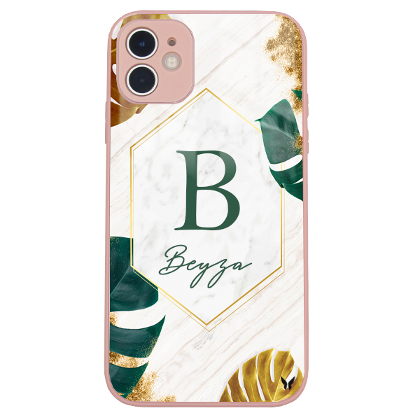 Altın Yeşil Yaprak Glossy Telefon Kılıfı