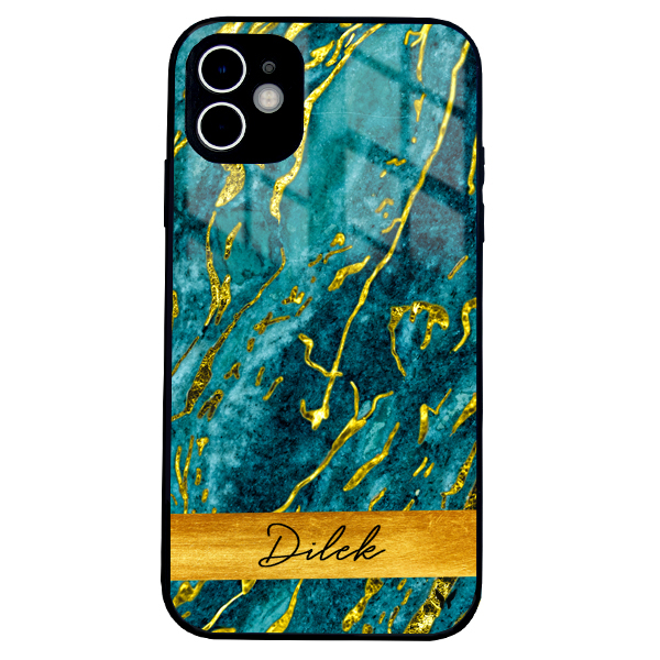 Gold Banner Mermer Mavi Glossy Telefon Kılıfı