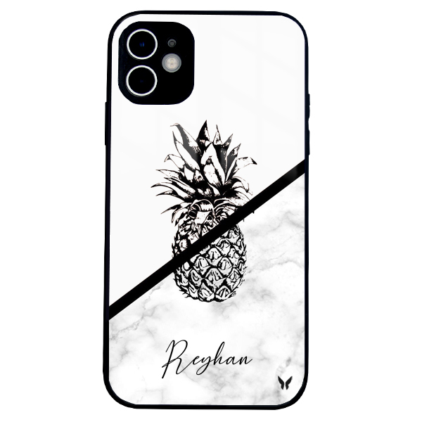 Mermerli Ananas Glossy Telefon Kılıfı