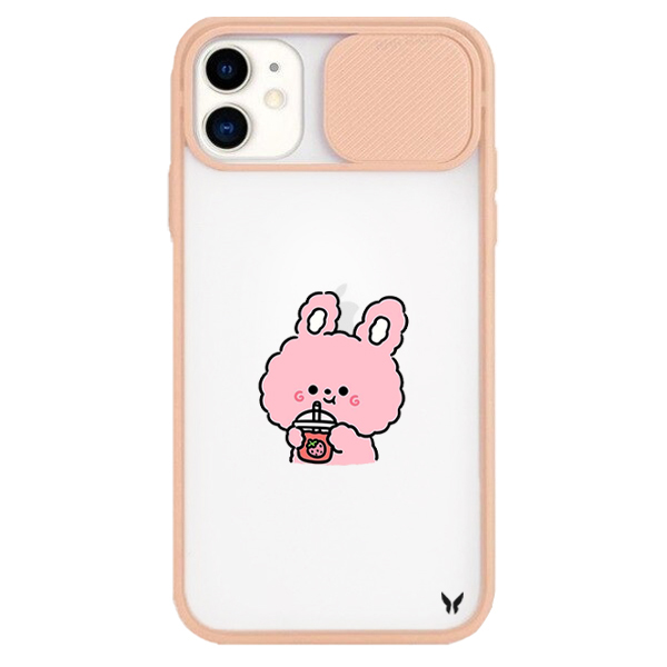 Pink Bear Kamera Sürgülü Kılıf